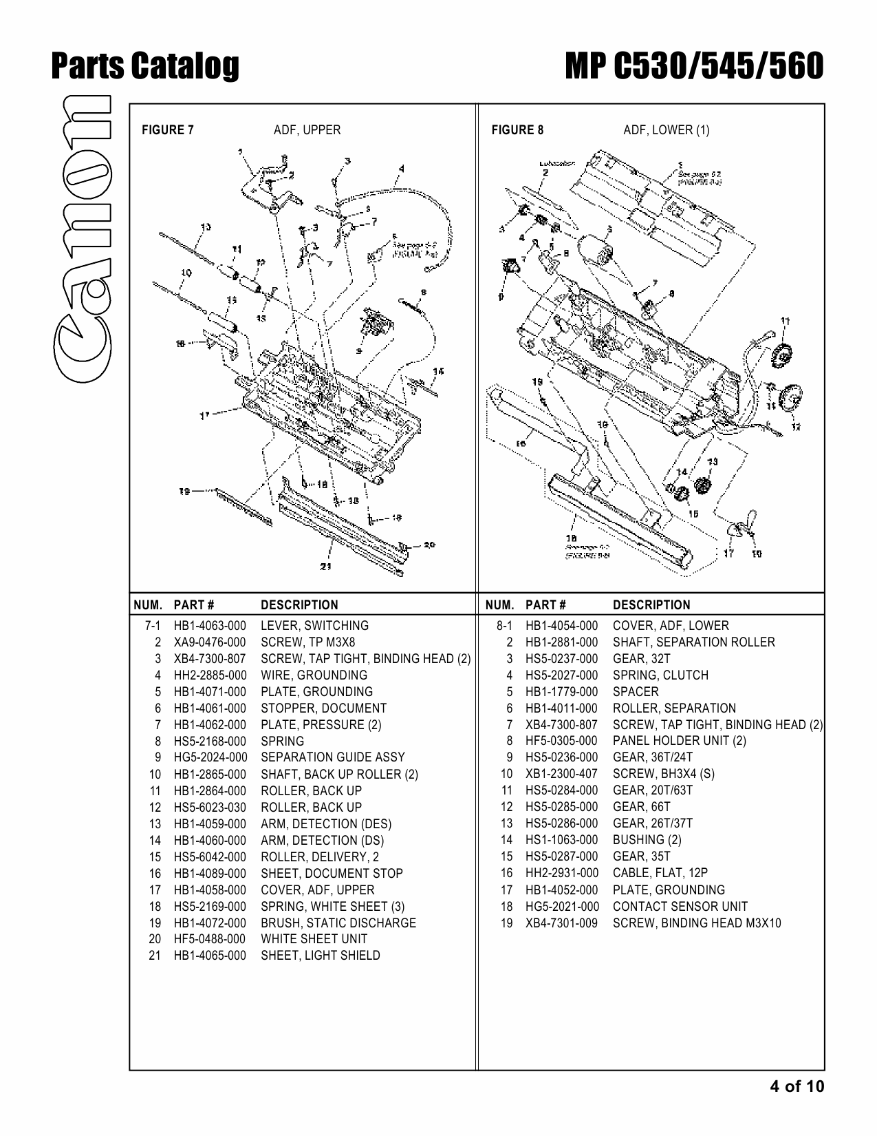 Canon MultiPASS MP-C530 C545 C560 Parts Catalog Manual-4